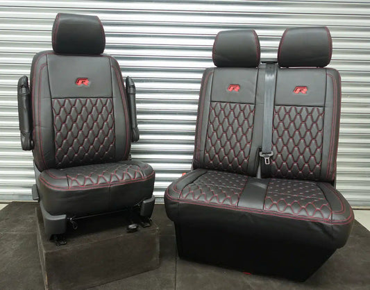 Leather look seat covers - VW T6/T6.1 – Dimond Design Red