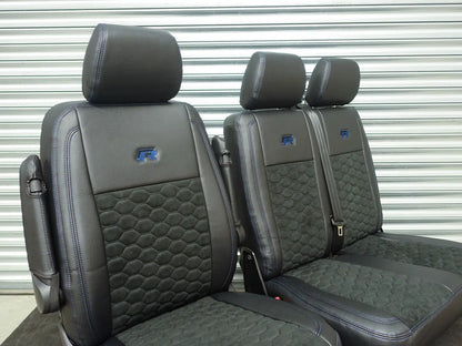 Leather look seat covers - VW T6/T6.1 – Alcantara Design Blue