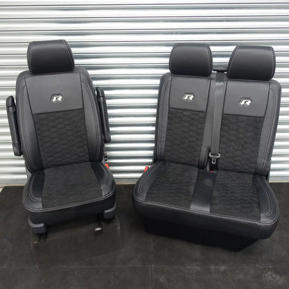 Leather look seat covers - VW T6/T6.1 – Alcantara Design Grey