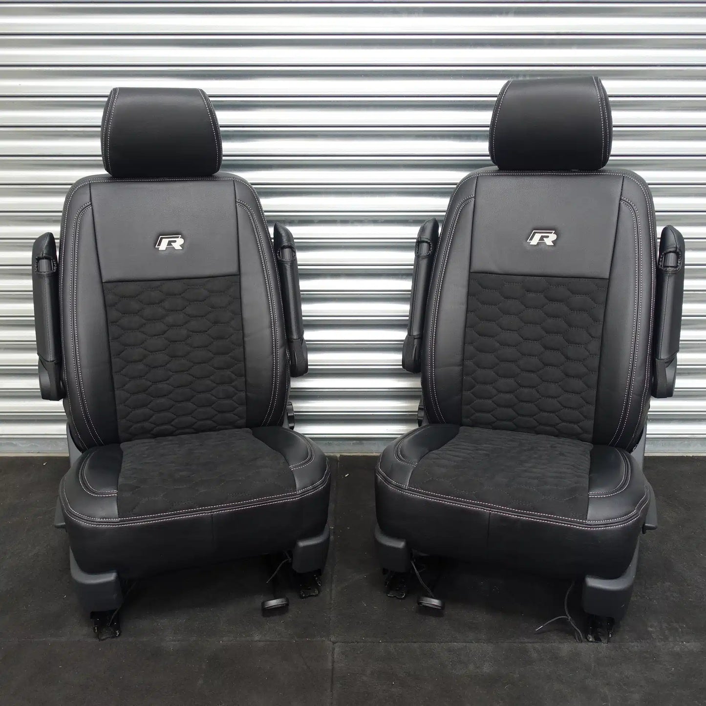 Leather look seat covers - VW T6/T6.1 – Alcantara Design Grey