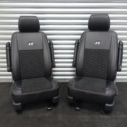 Leather look seat covers - VW T6/T6.1 – Alcantara Design Grey