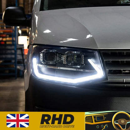 VW Transporter T6 Headlights - V3 - LED DRL - Black or Black Limited Edition