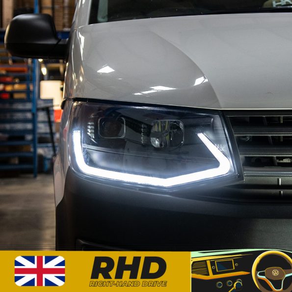 VW Transporter T6 Headlights - V3 - LED DRL - Black or Black Limited Edition