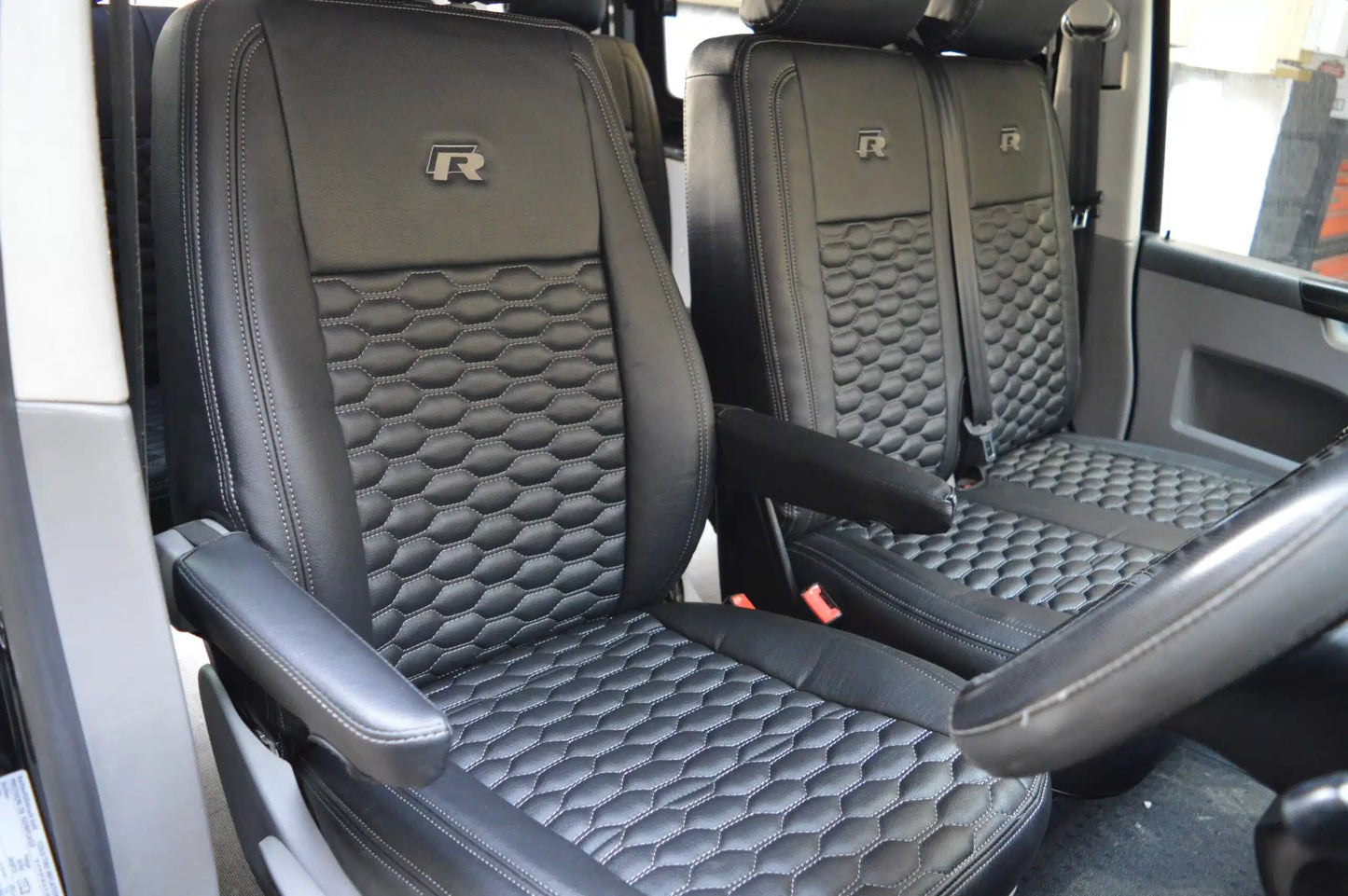 Leather look seat covers - VW T6/T6.1 – Hexagon Design Grey