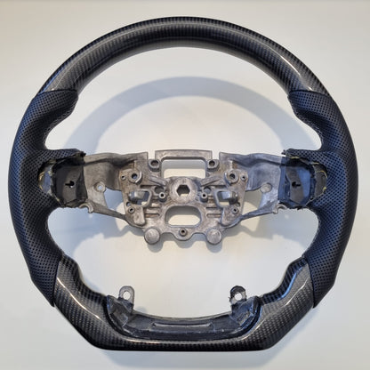 Flat Bottom Ford Ranger Steering Wheel - Leather & Carbon